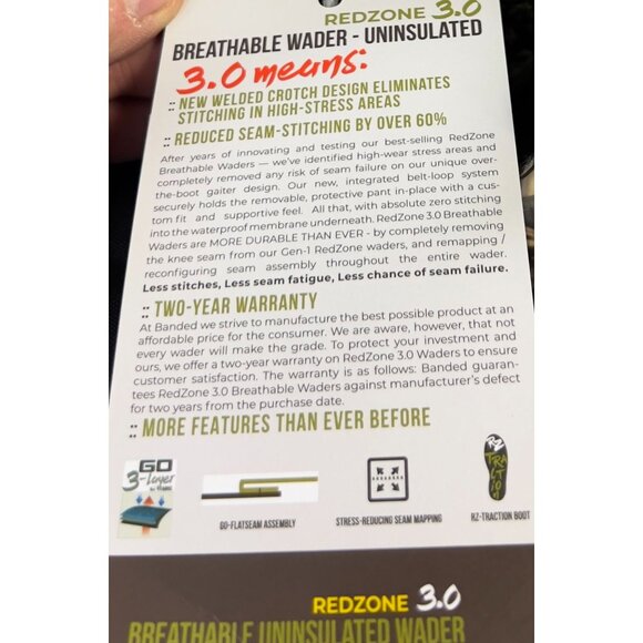 Banded RedZone 3.0 Breathable Chest Waders Realtree Max-7 Mens Size 9 - Picture 8 of 11